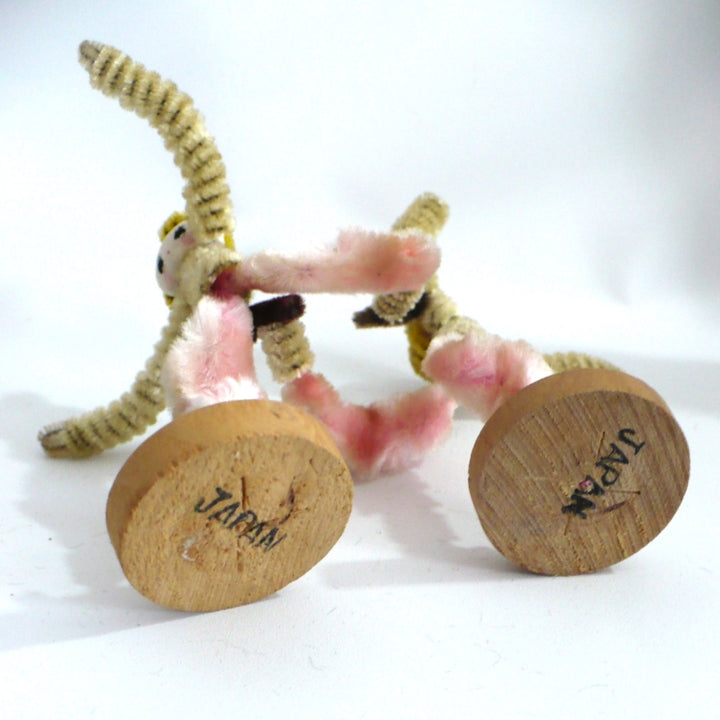 1950s Japan Ice Skater Dolls – Vintage Chenille Pipe Cleaner Bendy Dolls.