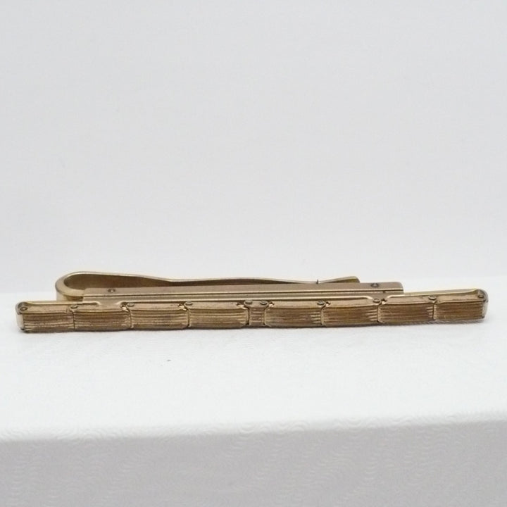 Mid-Century Bronze Mechanical Tie Clip Vintage Men's Jewelry.