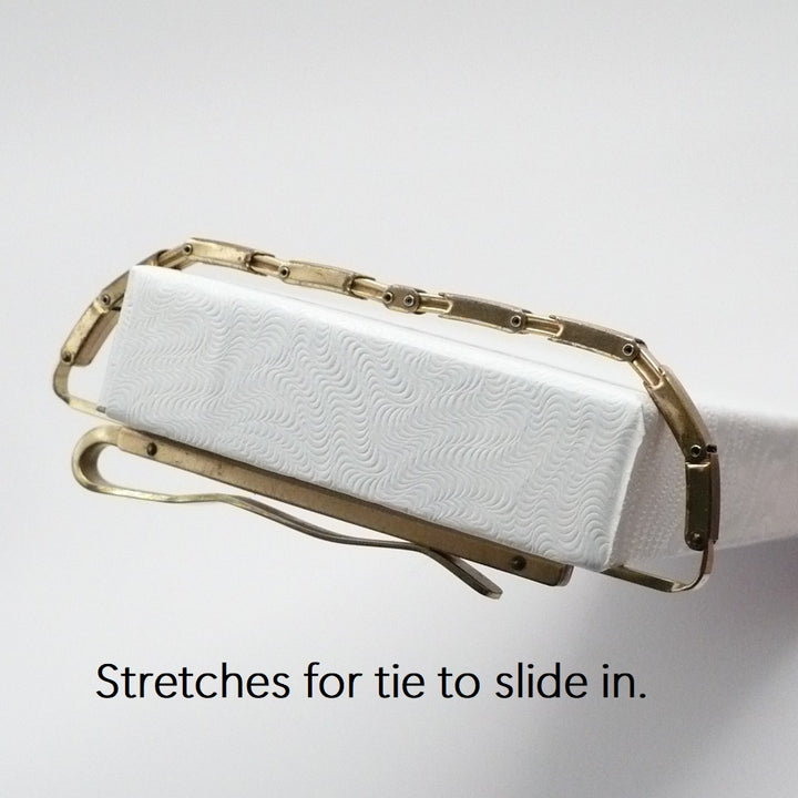 Mid-Century Bronze Mechanical Tie Clip Vintage Men's Jewelry.