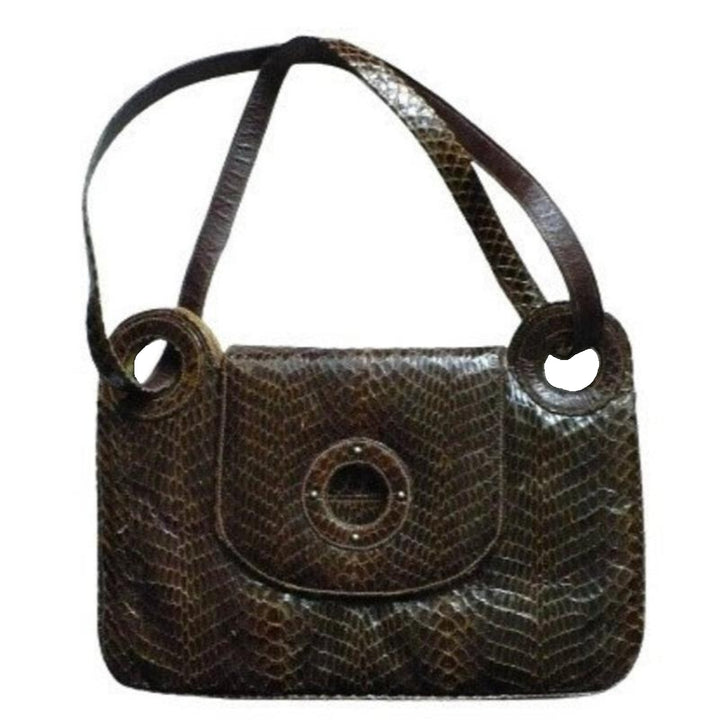 1970s Vintage  Luxury leather and Snakeskin Python Purse Handbag.