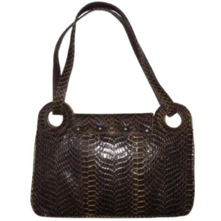 1970s Vintage  Luxury leather and Snakeskin Python Purse Handbag.