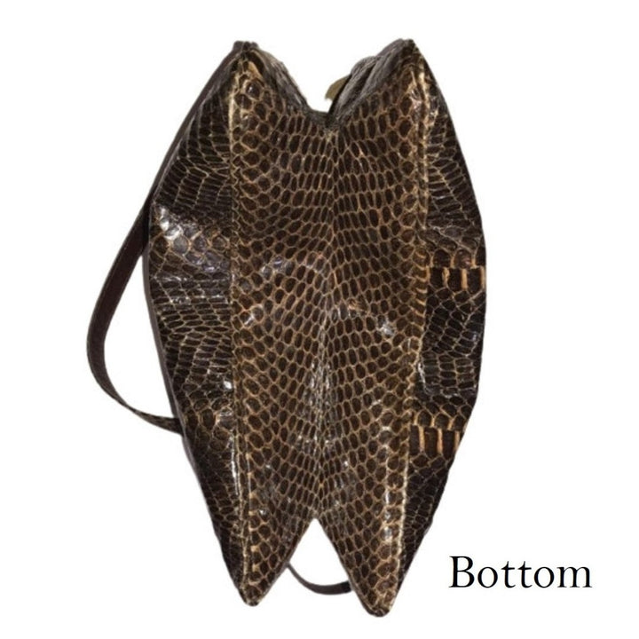 1970s Vintage  Luxury leather and Snakeskin Python Purse Handbag.