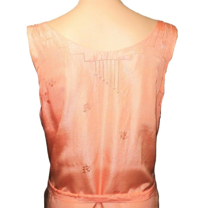 1918 Downton Abbey Style Grecian Goddess Silk Jacquard Nightgown XL.