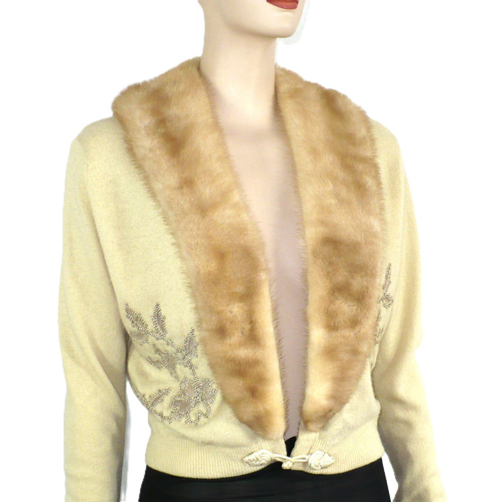 1950 Mink & Cashmere Cardigan Medium