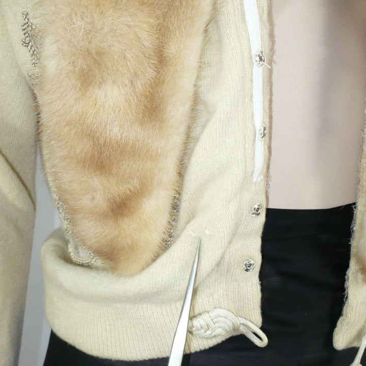 1950 Mink & Cashmere Cardigan Medium