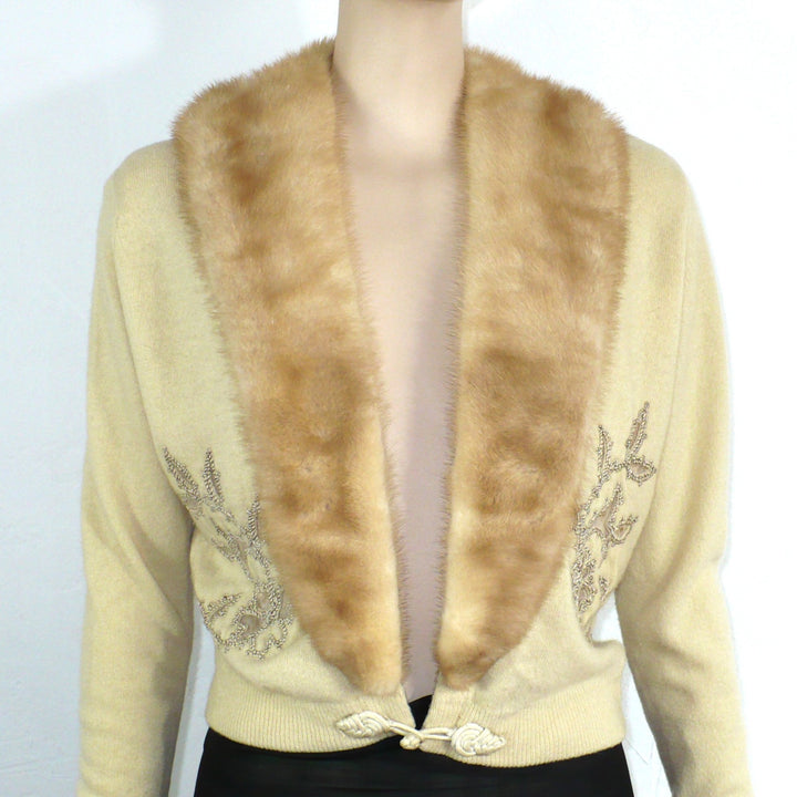1950 Mink & Cashmere Cardigan Medium