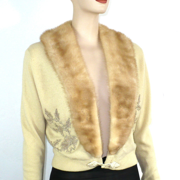 1950 Mink & Cashmere Cardigan Medium