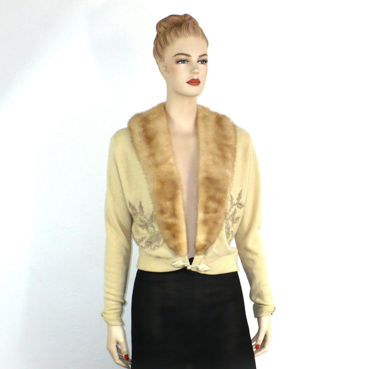 1950 Mink & Cashmere Cardigan Medium