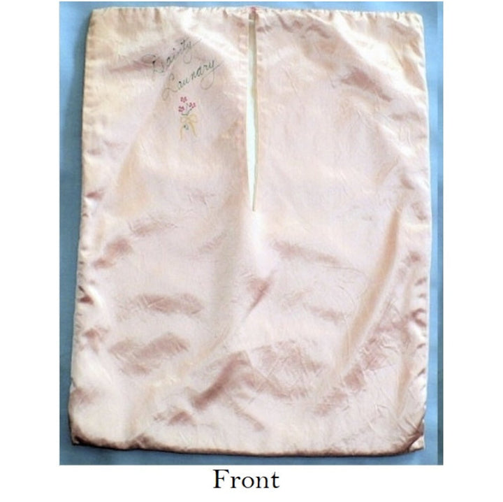 1920s pink satin dainty laundry bag.