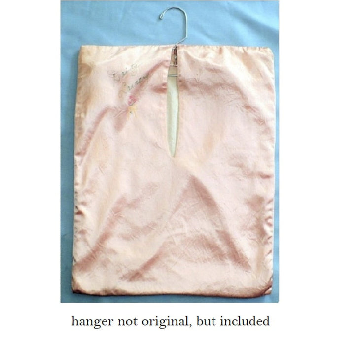 1920s pink satin dainty laundry bag.