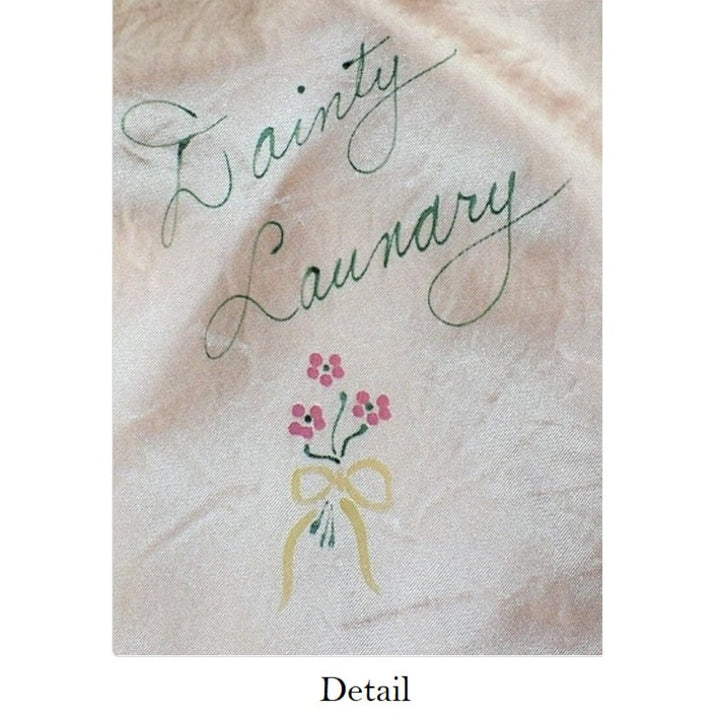 1920s pink satin dainty laundry bag.