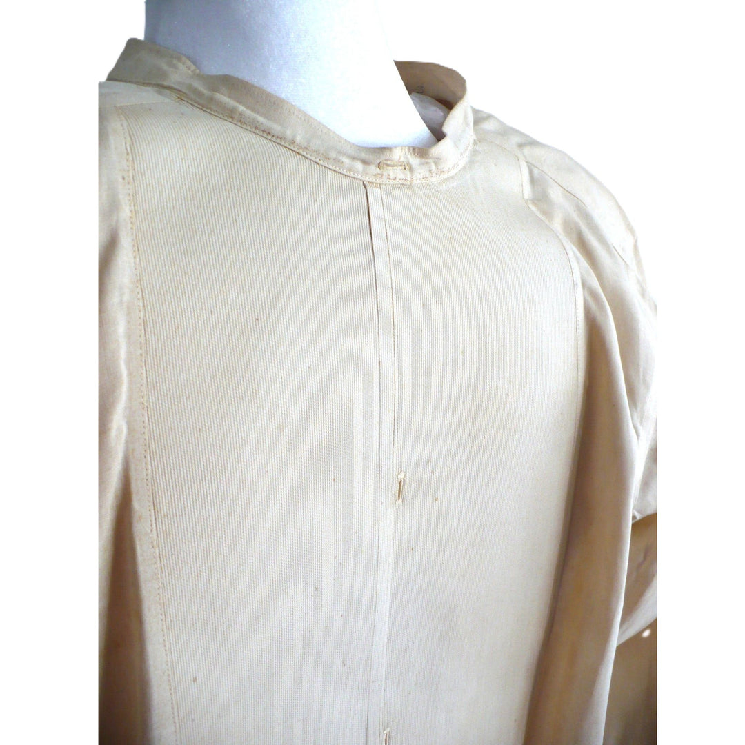 1925 Vintage Men's Fine Linen Flat Front Starched Bib Shirt .