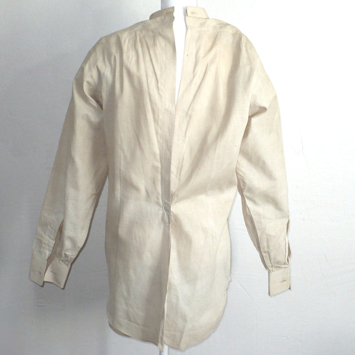 1925 Vintage Men's Fine Linen Flat Front Starched Bib Shirt .