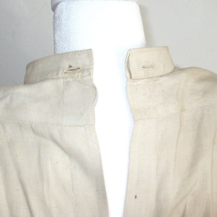1925 Vintage Men's Fine Linen Flat Front Starched Bib Shirt .