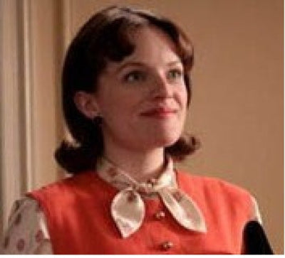 Peggy on Mad Men wearing a scarf.