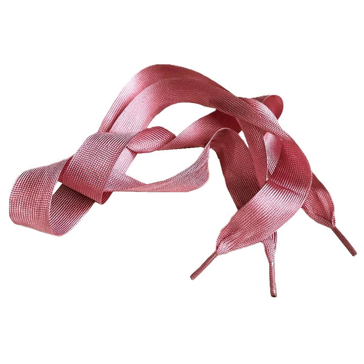 1920s Vintage Rayon Tea Rose Pink Wide Ribbon Dance Shoelaces.