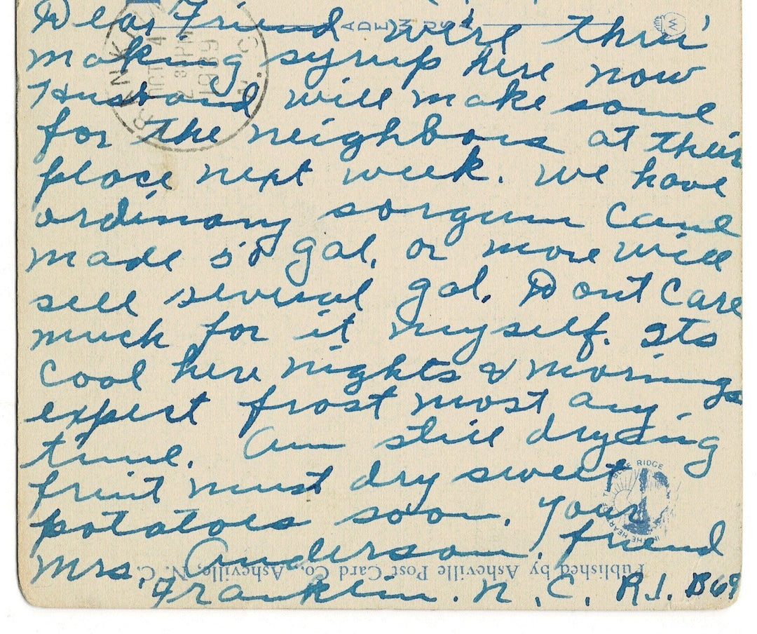 "Syrup" or Moonshine? The Secret Life of a 1939 Appalachian Postcard