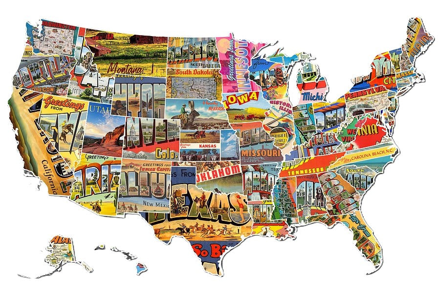 US States and Towns Postcards