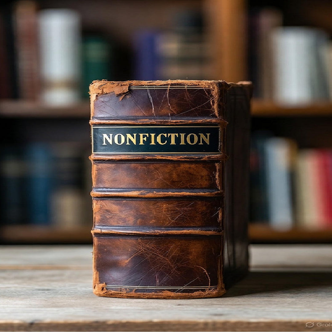 Book with NONFICTION written on spine indicating link to main nonfiction books store category.