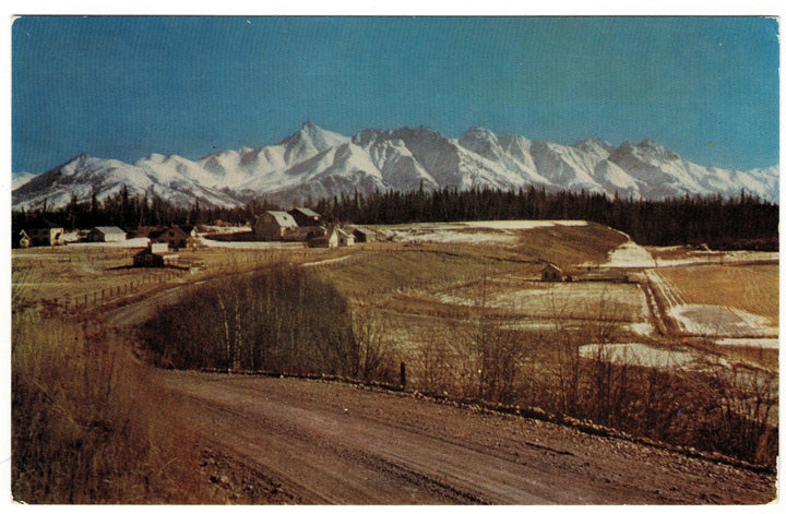 1940s Vintage Postcard Matanuska Valley Chugach Mountains Alaska.