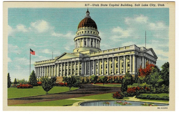1939 Salt Lake City Utah State Capitol Vintage Postcard