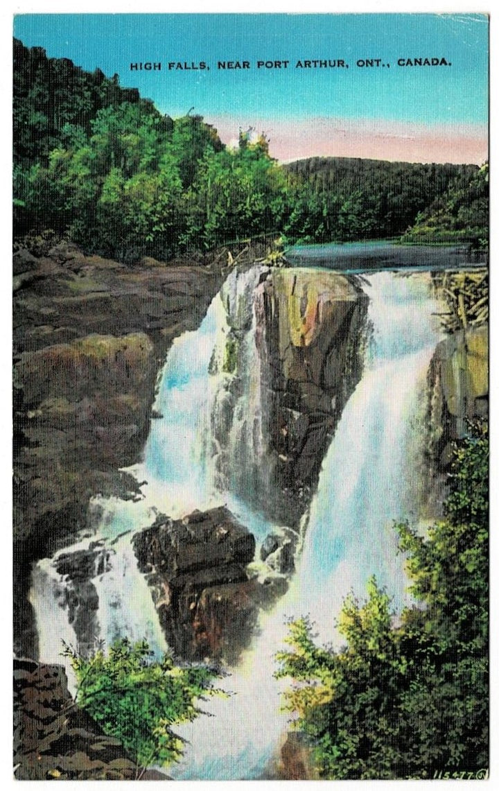 1922 High Falls Port Arthur Ontario Canada Vintage Postcard