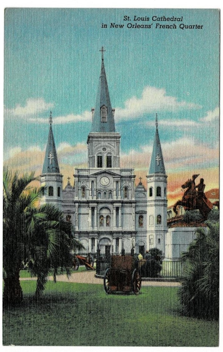 1939 St. Louis Cathedral New Orleans Louisiana Vintage Postcard