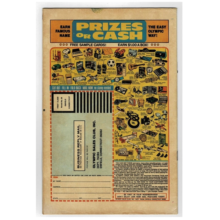 Back of comic book.