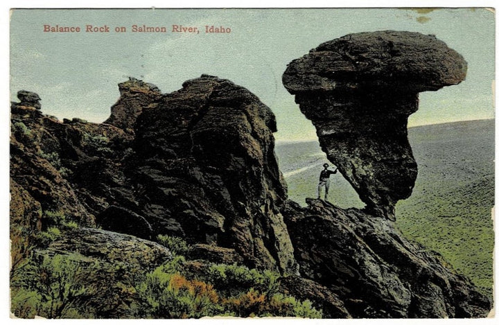 1909 Balance Rock Twin Falls Idaho Vintage Postcard National Park