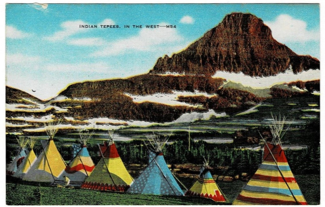 1939 Indian Teepees National Park United States Vintage Postcard