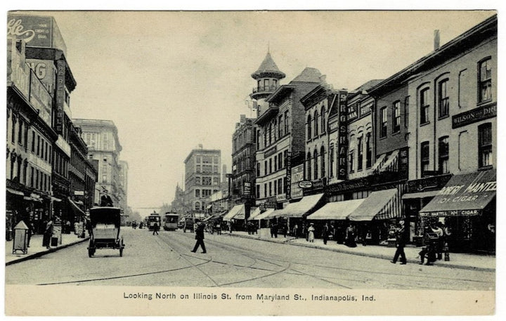 1909 Illinois Street Indianapolis Indiana Vintage Postcard