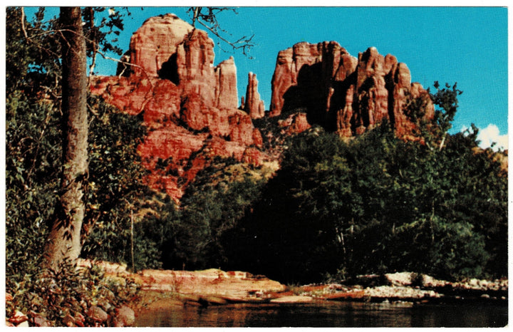 Vintage Sedona Arizona Postcard Cathedral Rock Oak Creek Canyon.