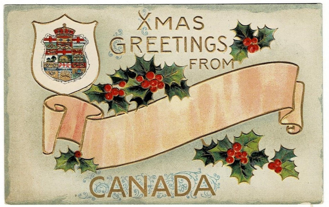 1914 Vintage Canada Christmas Greetings Postcard