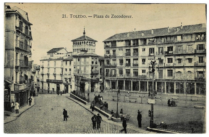 1909 Zocodover Plaza Toledo Spain Vintage Postcard