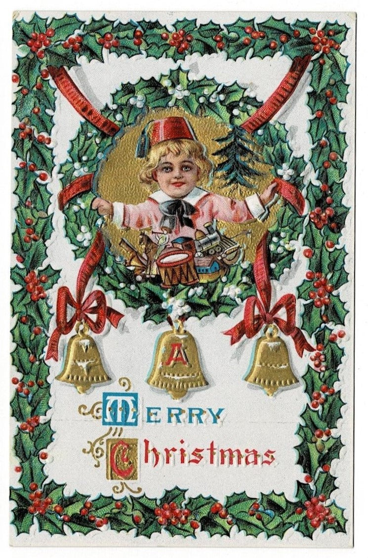 1909 Christmas Morning Vintage Postcard