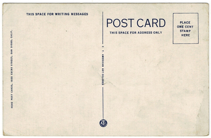 1920s Painted Desert Arizona Postcard, Southwestern View, back.