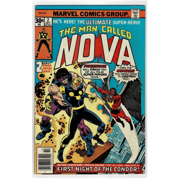 Marvel Comics Group 'The Man Called Nova' #2 comic book cover, featuring a dynamic comic-style illustration with multiple superheroes and large title text.