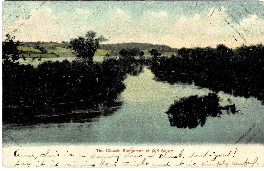 1907 Sangamon River Old Salem Illinois Vintage Postcard