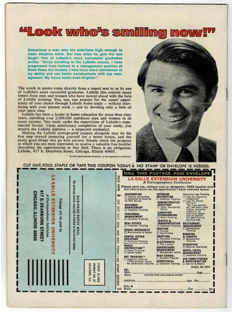 Back of comic book.