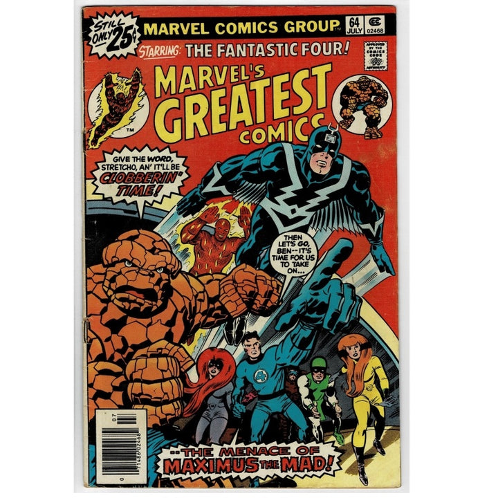 Marvel Comics Group's 'Marvel's Greatest Comics' vintage comic book, issue #1, featuring The Fantastic Four on the cover.