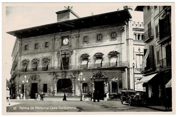 1929 City Hall Palma de Mallorca Spain Vintage Postcard RPPC