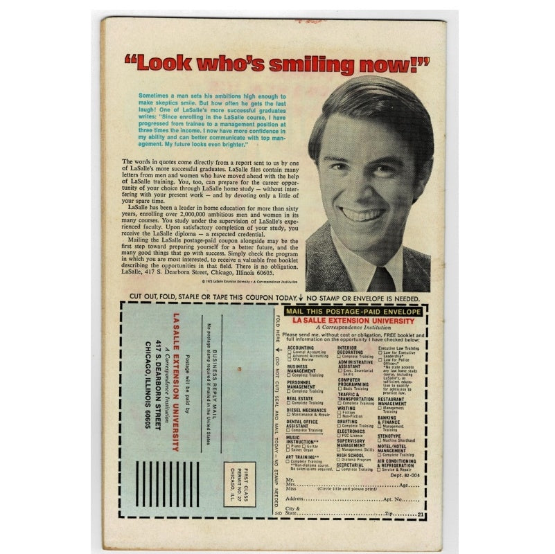 Back of comic book.