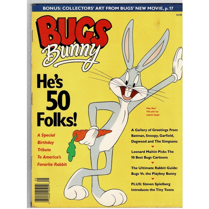 Animation Sericel Cel & Bugs Bunny 50th Birthday Magazine 1990