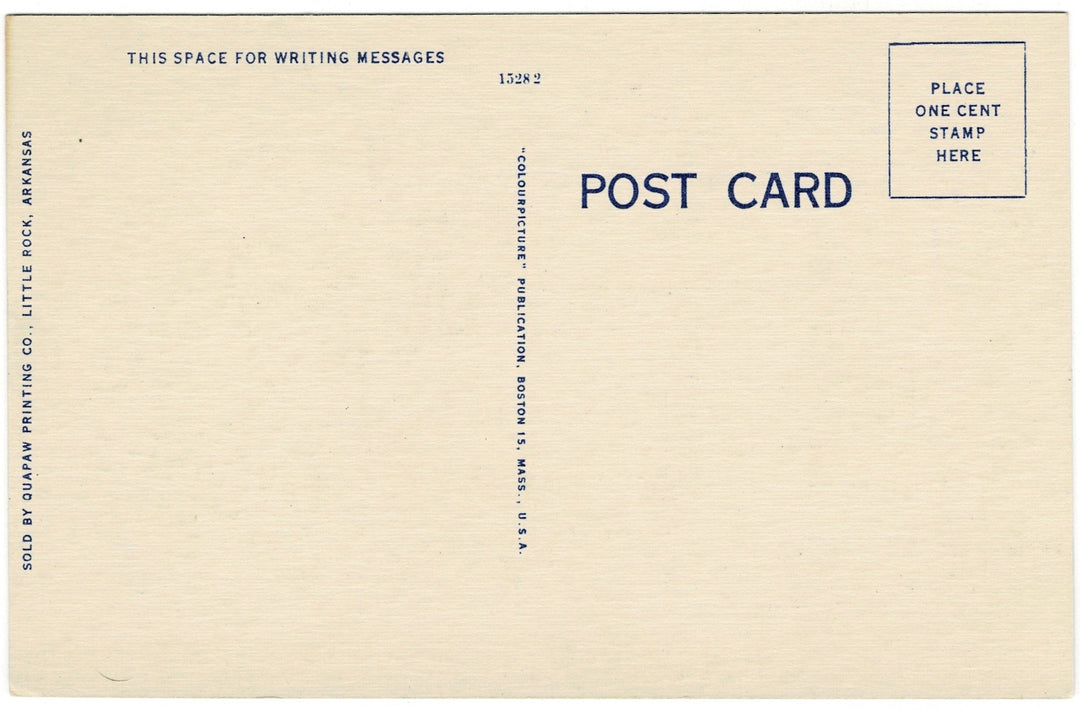 1940s Robinson Center Little Rock Arkansas Vintage Postcard, back
