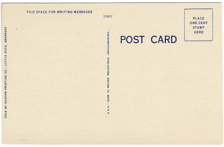 1940s Robinson Center Little Rock Arkansas Vintage Postcard, back