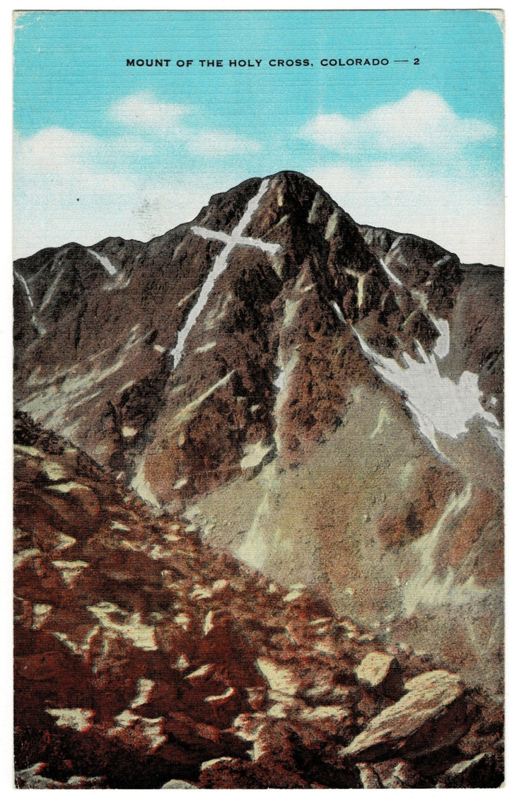 1940s Mount of the Holy Cross Colorado Vintage Postcard.