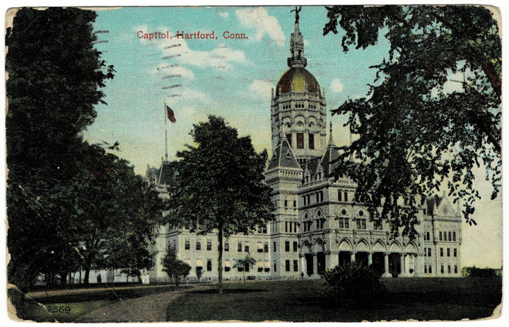 1908 State Capitol Hartford CT Postcard.