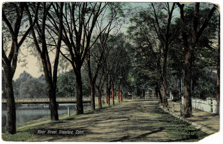 1910 Rippowam River Street in Stamford CO Postcard.