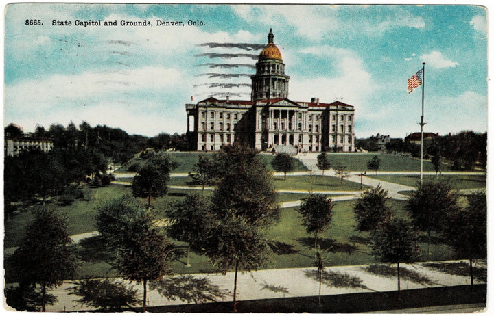 1910s State Capitol Denver CO Postcard.
