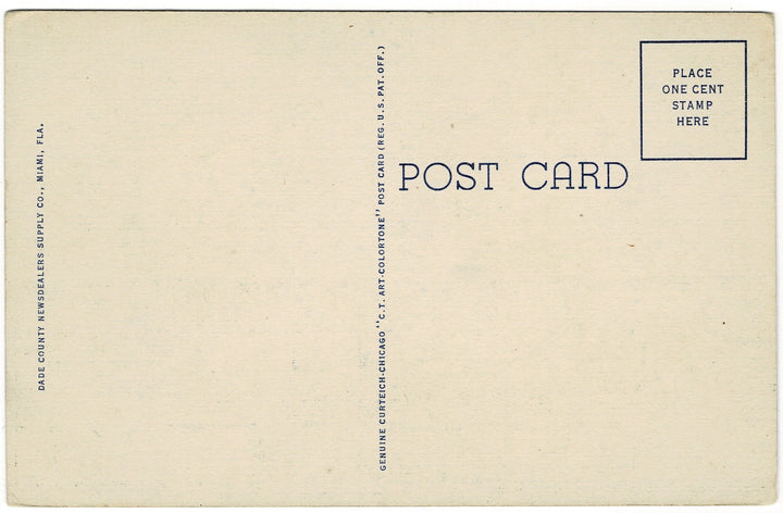 1943 First Church Of Christ Scientist Coral Gables FL Vintage Postcard.